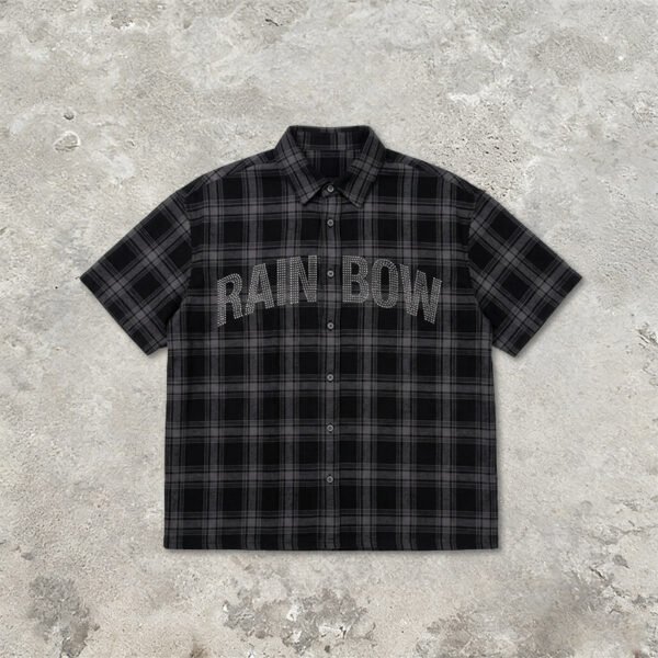 Custom Black Plaid Oversized Shorts - Style 288507 - product detail view 10 Custom Black Plaid Oversized Shorts - Style 288507 - product detail view 10