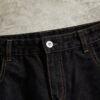 Custom Plaid Patchwork Denim Capri Jeans - Style 79CED2 - product detail view 2