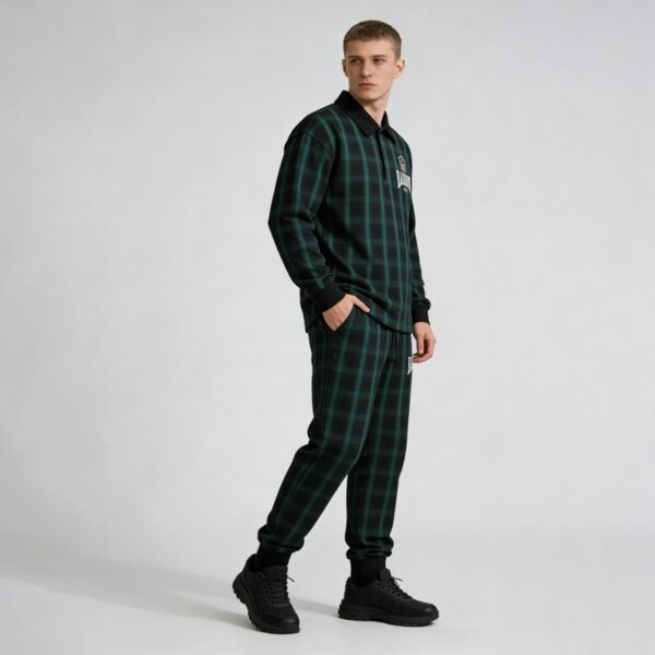 Custom Plaid Polo and Jogger Set - Style F98652 - product detail view 7 Custom Plaid Polo and Jogger Set - Style F98652 - product detail view 7