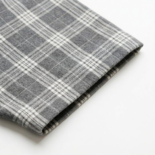 Custom Grey Plaid Panel-Registered Shorts | VW-93EE - Style 93EE5C Close-up of grey plaid fabric on shorts