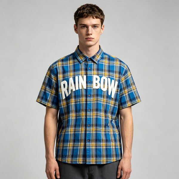 Custom Plaid Puff-Print Streetwear Shorts - Style AB729A - product detail view 3 Custom Plaid Puff-Print Streetwear Shorts - Style AB729A - product detail view 3
