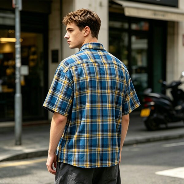 Custom Plaid Puff-Print Streetwear Shorts - Style AB729A - product detail view 8 Custom Plaid Puff-Print Streetwear Shorts - Style AB729A - product detail view 8