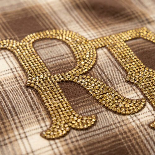 Custom Plaid Rhinestone Short-Sleeve Shirt - Style 85E971 Custom Plaid Rhinestone Short-Sleeve Shirt - Style 85E971