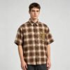Custom Plaid Rhinestone Short-Sleeve Shirt - Style 85E971 - product detail view 3