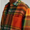 Custom Orange Plaid Shirt Jacket - VW-E1052 - Style E1052D - product detail view 2