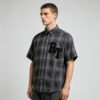 Custom Plaid Short-Sleeve Overshirt | - Style C46EFE - product detail view 5 Custom Plaid Short-Sleeve Overshirt | - Style C46EFE - product detail view 5