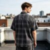 Custom Plaid Short-Sleeve Overshirt | - Style C46EFE - product detail view 8 Custom Plaid Short-Sleeve Overshirt | - Style C46EFE - product detail view 8