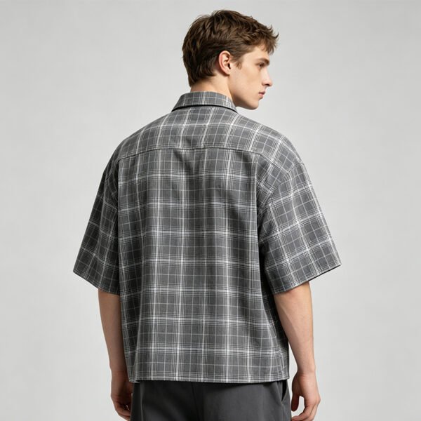 Custom Plaid Silicone Detail Woven Shorts - Style C20E3C - product detail view 6