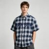 Custom Plaid Streetwear Shorts With Controlled Topstitching - Style C12953 - product detail view 3