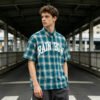 Custom Teal Plaid Wash Shorts - Style 828928