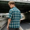 Custom Teal Plaid Wash Shorts - Style 828928 - product detail view 2