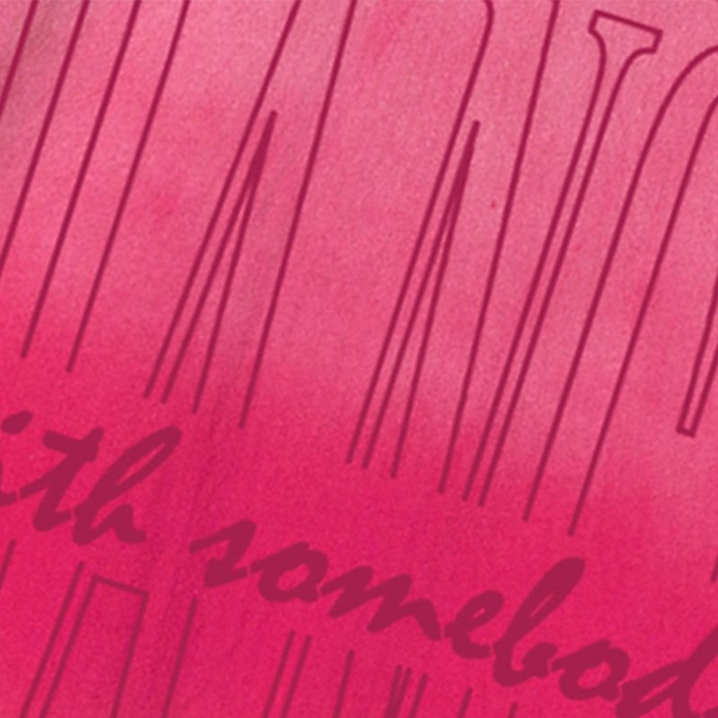 Pink velvet t-shirt with pleated texture and text