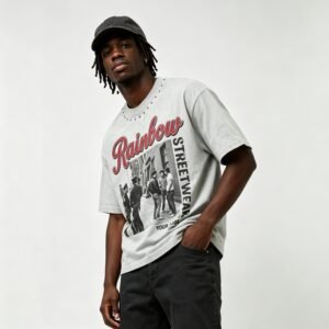 Custom Vintage Rivet-Wash Oversized T-Shirt - Style 1FC18D