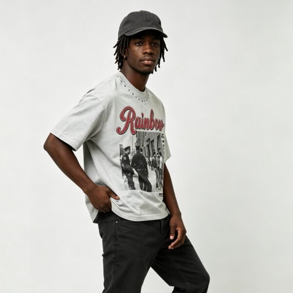 Custom Vintage Rivet-Wash Oversized T-Shirt - Style 1FC18D - product detail view 3 Custom Vintage Rivet-Wash Oversized T-Shirt - Style 1FC18D - product detail view 3