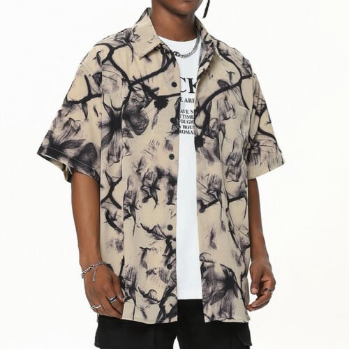 Custom Abstract Print Join-Matched Shorts - Style 37118F Custom Abstract Print Join-Matched Shorts - Style 37118F