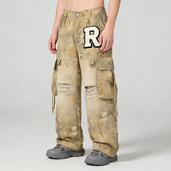Custom Digital Print Applique Cargo Pants - Style 031ED1 - product detail view 7 Custom Digital Print Applique Cargo Pants - Style 031ED1 - product detail view 7