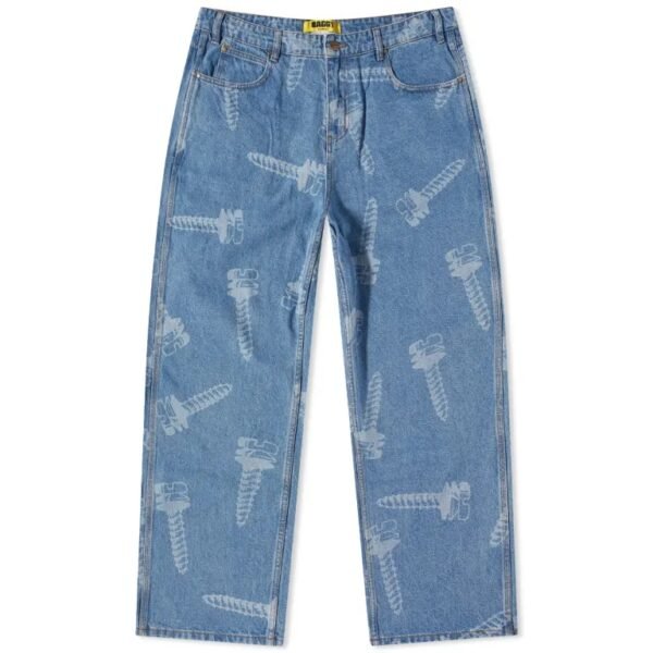 Custom Printed Relaxed Blue Denim Jeans | VW-BDE92C - Style BDE92C - product detail view 4 Custom Printed Relaxed Blue Denim Jeans | VW-BDE92C - Style BDE92C - product detail view 4