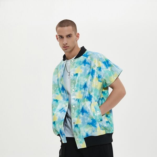 Custom Printed Faux-Leather Short-Sleeve Varsity Jacket - Style 21B1CF - product detail view 6 Custom Printed Faux-Leather Short-Sleeve Varsity Jacket - Style 21B1CF - product detail view 6