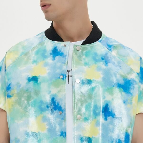Custom Printed Faux-Leather Short-Sleeve Varsity Jacket - Style 21B1CF - product detail view 8 Custom Printed Faux-Leather Short-Sleeve Varsity Jacket - Style 21B1CF - product detail view 8