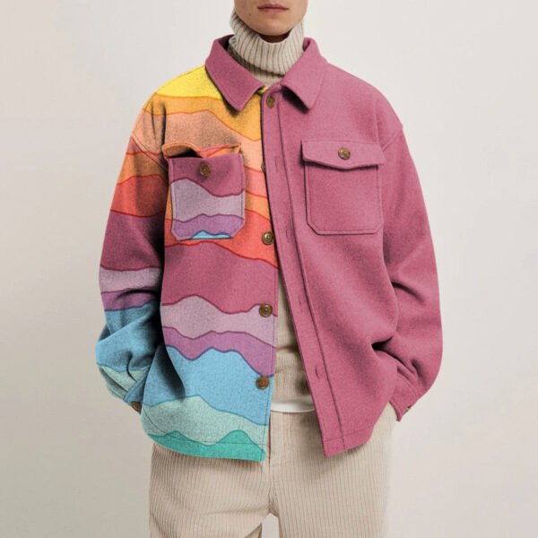 Custom Oversized Printed Fleece Utility Jacket - Style 203157 - product detail view 3