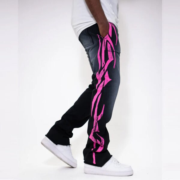 Custom Printed Stacked Streetwear Pants - Style F69E6E - product detail view 3 Custom Printed Stacked Streetwear Pants - Style F69E6E - product detail view 3
