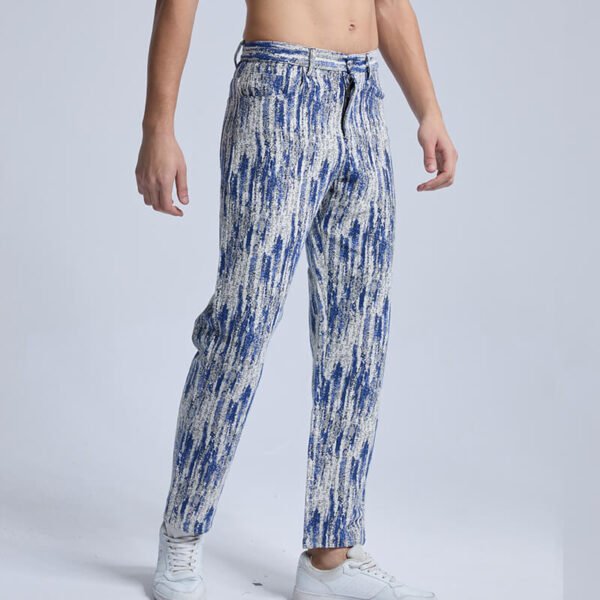 Custom Printed Stripe Straight-Leg Jeans - Style 2E8A78 - product detail view 5