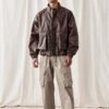 Custom PU Leather Panel Bomber Jacket - Style 645915 - product detail view 8 Custom PU Leather Panel Bomber Jacket - Style 645915 - product detail view 8