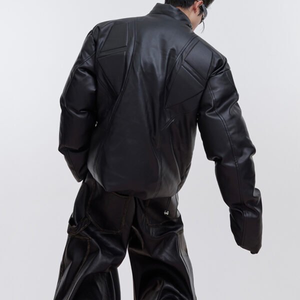 Custom PU Panel Puffer Jacket - Style 6ACCFC - product detail view 3
