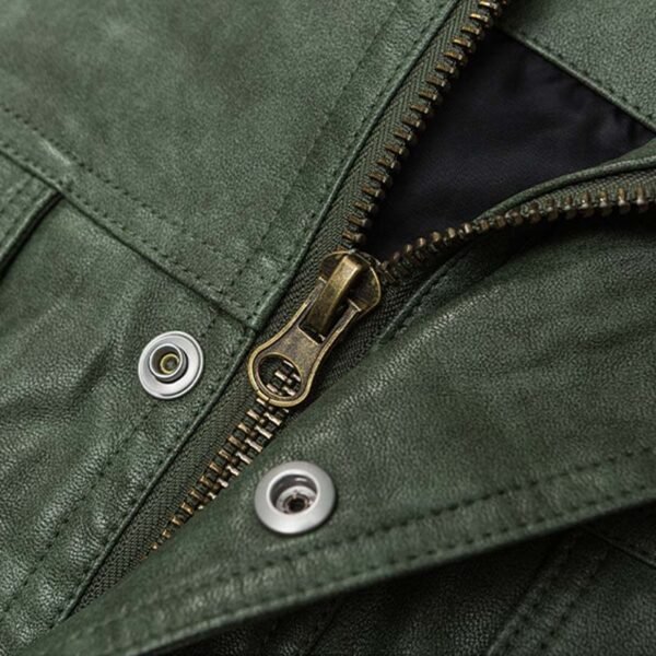Custom Brown PU Utility Bomber Jacket - Style 41048A - product detail view 13