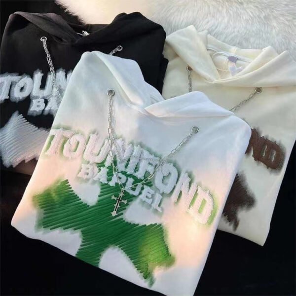 Custom Puff Print Oversized 450 GSM Hoodie Sweatshirt - Style B4FF4D - product detail view 4 Custom Puff Print Oversized 450 GSM Hoodie Sweatshirt - Style B4FF4D - product detail view 4