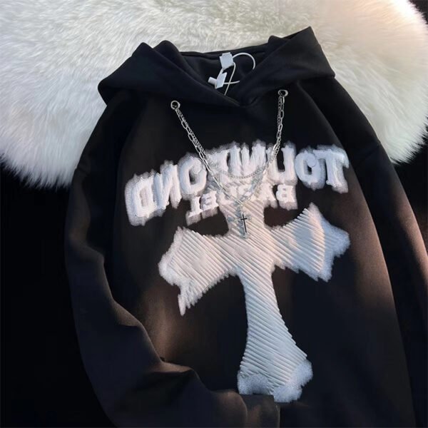 Custom Puff Print Oversized 450 GSM Hoodie Sweatshirt - Style B4FF4D - product detail view 5 Custom Puff Print Oversized 450 GSM Hoodie Sweatshirt - Style B4FF4D - product detail view 5