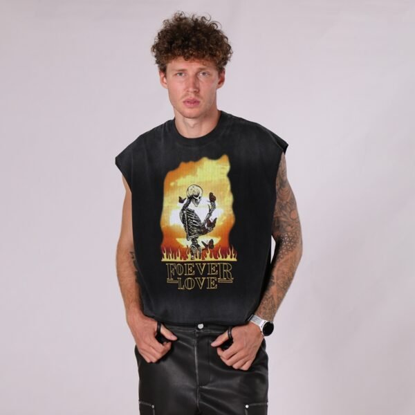 Custom Puff Print Sleeveless Tank Top - VW-TT-24127 - Style 5A6D7C - product detail view 3