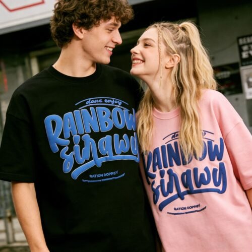 Custom Puff Print Relaxed Streetwear T-Shirt - Style 24E69C