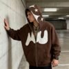 Custom Puff-Print Zip Hoodie Jacket with Graphic Placement | VW-2323D7 - Style 2323D7 - product detail view 3 Custom Puff-Print Zip Hoodie Jacket with Graphic Placement | VW-2323D7 - Style 2323D7 - product detail view 3