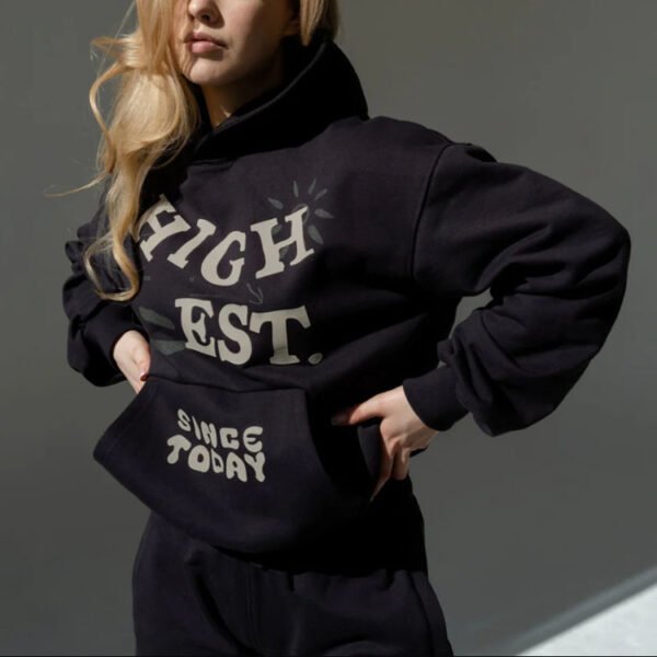 Custom Puff Print Zip-Up Street Hoodie - Style ED252F - product detail view 3 Custom Puff Print Zip-Up Street Hoodie - Style ED252F - product detail view 3