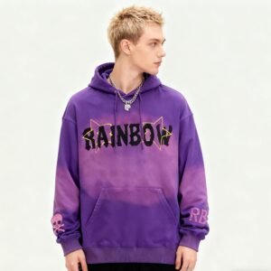 Custom Purple Spray Graphic Pullover Hoodie - Style 8A7BBB