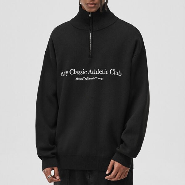 Custom Quarter-Zip Embroidered Knit Sweater - Style 10A558 Custom Quarter-Zip Embroidered Knit Sweater - Style 10A558
