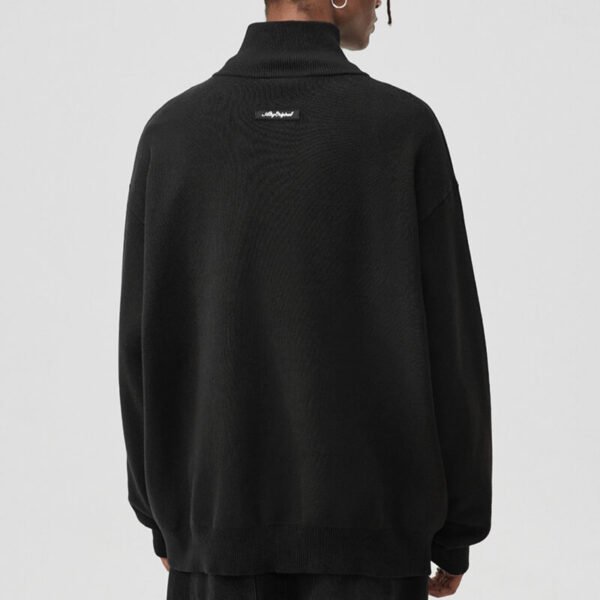 Custom Quarter-Zip Embroidered Knit Sweater - Style 10A558 - product detail view 3 Custom Quarter-Zip Embroidered Knit Sweater - Style 10A558 - product detail view 3