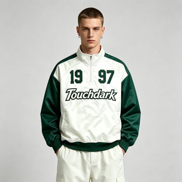 Custom Two-Tone Quarter-Zip Track Windbreaker - VW-WB-1997 - Style 5D4CC4 - product detail view 9 Custom Two-Tone Quarter-Zip Track Windbreaker - VW-WB-1997 - Style 5D4CC4 - product detail view 9