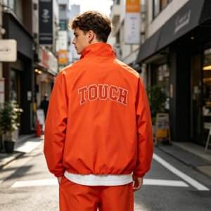 Custom Orange Quarter-Zip Windbreaker VW-F2CC - Style F2CC5C