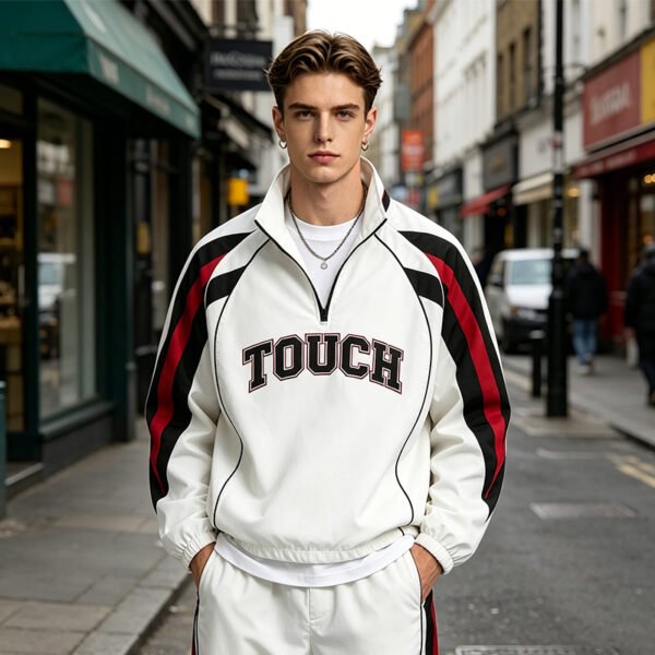 Custom Quarter-Zip Panelled Windbreaker Jacket - Style 8C9F44 - product detail view 3