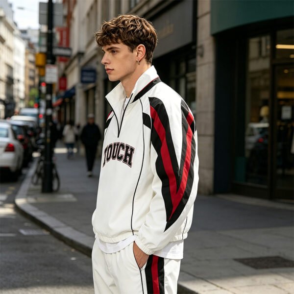 Custom Quarter-Zip Panelled Windbreaker Jacket - Style 8C9F44 - product detail view 10
