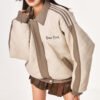 Custom Quilted Contrast Panel Moto Jacket - Style 1CE50F - product detail view 12