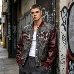 Custom Quilted Varsity Jacket With Contrast Sleeves | 707-09 - Style FA28CF