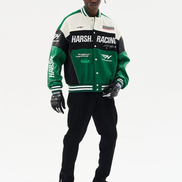 Custom Colorblock Racing Varsity Jacket - Style 7AB827 - product detail view 2