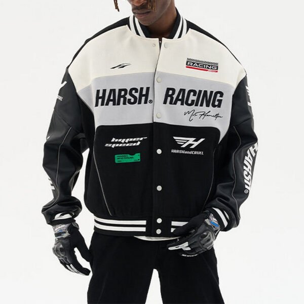 Custom Colorblock Racing Varsity Jacket - Style 7AB827 - product detail view 5