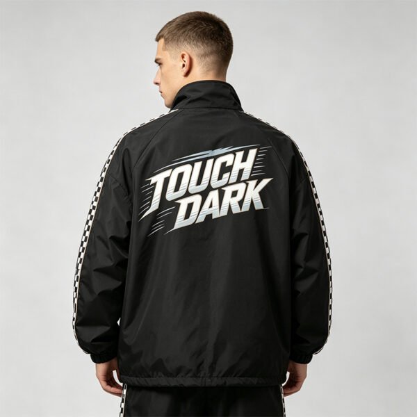 Custom Checker-Stripe Racing Windbreaker Jacket | VWT-658 - Style 658A8A - product detail view 3 Custom Checker-Stripe Racing Windbreaker Jacket | VWT-658 - Style 658A8A - product detail view 3
