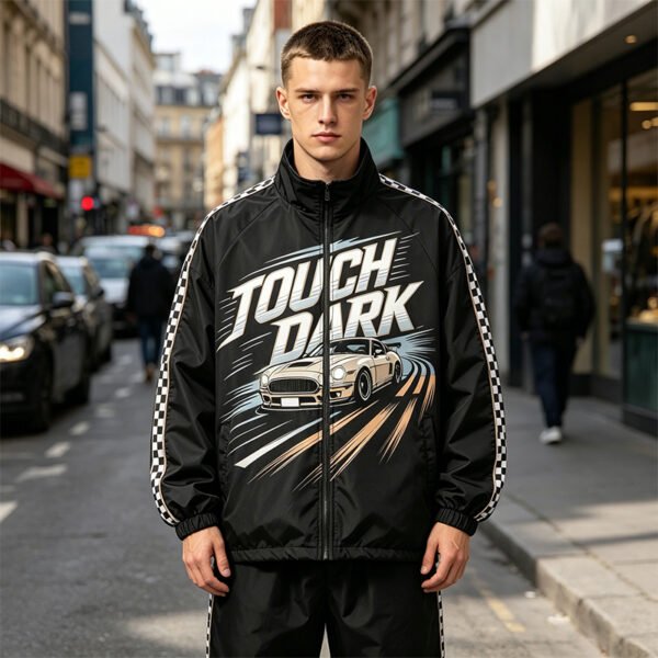 Custom Checker-Stripe Racing Windbreaker Jacket | VWT-658 - Style 658A8A - product detail view 5 Custom Checker-Stripe Racing Windbreaker Jacket | VWT-658 - Style 658A8A - product detail view 5