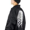 Custom Raised Skeleton Back Bomber Jacket - Style 4D4204 - product detail view 3 Custom Raised Skeleton Back Bomber Jacket - Style 4D4204 - product detail view 3