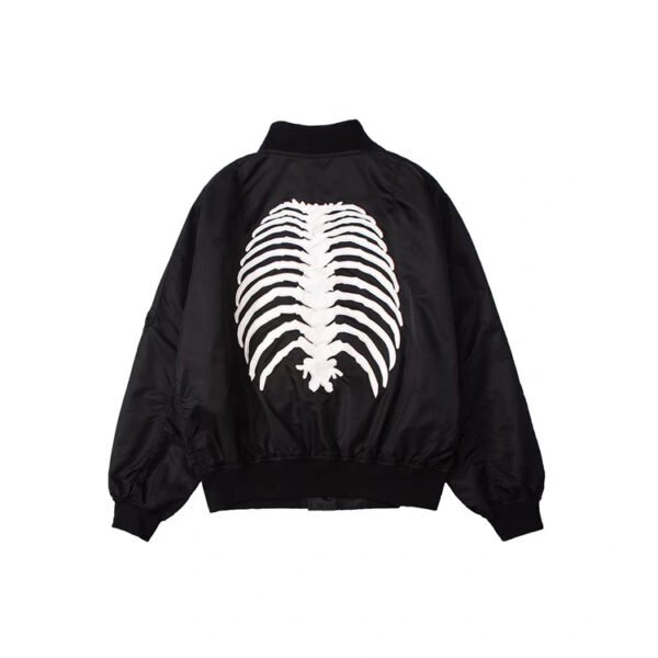 Custom Raised Skeleton Back Bomber Jacket - Style 4D4204 - product detail view 4 Custom Raised Skeleton Back Bomber Jacket - Style 4D4204 - product detail view 4